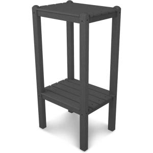 POLYWOOD 2-Shelf Bar Side Table, Sand(Slate Grey)