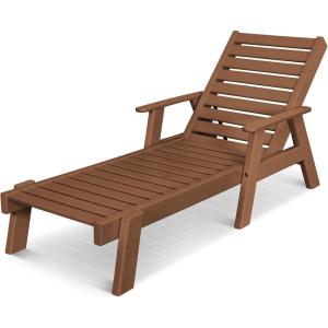 POLYWOOD AC2678-1WH Captain Chaise with Arms, White(Teak)