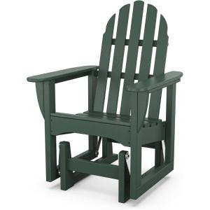 POLYWOOD ADSGL-1SA Classic Adirondack Glider Chair, Sand(Green)