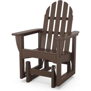 POLYWOOD ADSGL-1SA Classic Adirondack Glider Chair, Sand(Mahogany)