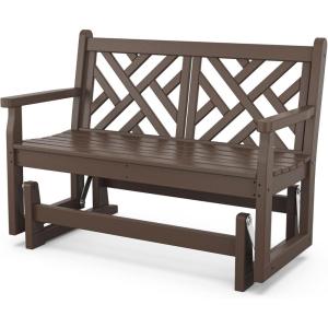 POLYWOOD CDG48TE Chippendale Glider, Teak(Mahogany)