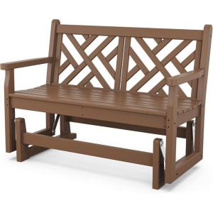 POLYWOOD CDG48TE Chippendale Glider, Teak(Teak)
