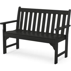POLYWOOD GNB48BL Vineyard 48″ Bench, Black(Black)