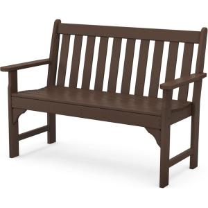 POLYWOOD GNB48BL Vineyard 48″ Bench, Black(Mahogany)