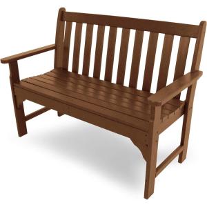 POLYWOOD GNB48BL Vineyard 48″ Bench, Black(Teak)
