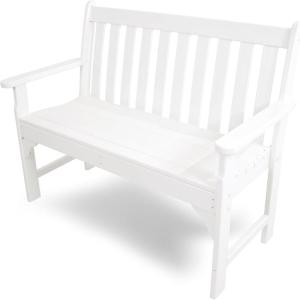 POLYWOOD GNB48BL Vineyard 48″ Bench, Black(White)