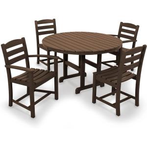 POLYWOOD® La Casa Café Dining Set, White(Mahogany)