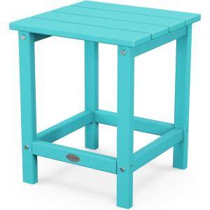 POLYWOOD Long Island 18″ Side Table, White(Aruba)