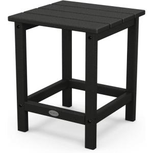 POLYWOOD Long Island 18″ Side Table, White(Black)