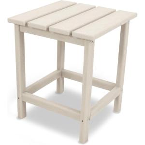 POLYWOOD Long Island 18″ Side Table, White(Sand)