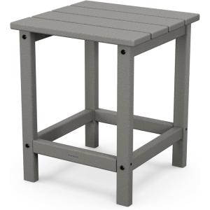 POLYWOOD Long Island 18″ Side Table, White(Slate Grey)