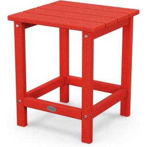 POLYWOOD Long Island 18″ Side Table, White(Sunset Red)