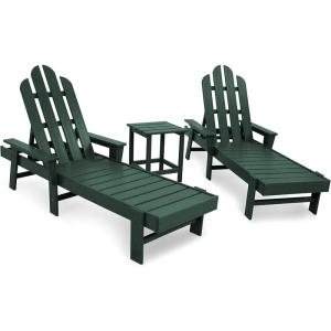 POLYWOOD® Long Island Chaise Set, White(Green)