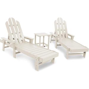 POLYWOOD® Long Island Chaise Set, White(Sand)