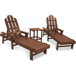 POLYWOOD® Long Island Chaise Set, White(Teak)