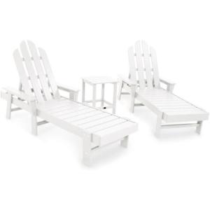 POLYWOOD® Long Island Chaise Set, White(White)