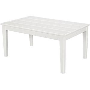 POLYWOOD® Newport 22″ x 36″ Coffee Table, Slate Grey(White)