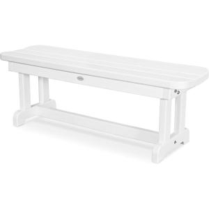 POLYWOOD PBB48TE Park 48″ Backless Bench, Teak(White)