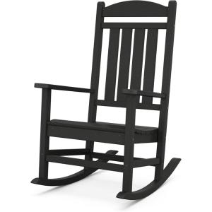 POLYWOOD Presidential Rocking Chair in Slate Grey(Black)