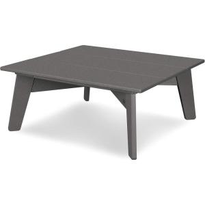 POLYWOOD® Riviera Modern Conversation Table in Slate Grey(Slate Grey)