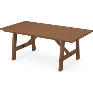 POLYWOOD® Rustic Farmhouse 39″ x 75″ Dining Table in White(Teak)