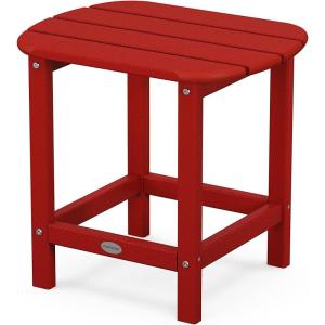 POLYWOOD SBT18WH South Beach 18″ Outdoor Side Table, White(Crimson Red)