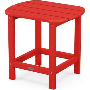 POLYWOOD SBT18WH South Beach 18″ Outdoor Side Table, White(Sunset Red)