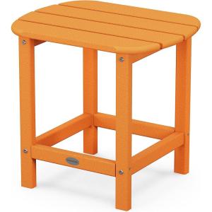 POLYWOOD SBT18WH South Beach 18″ Outdoor Side Table, White(Tangerine)