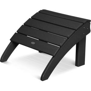 POLYWOOD SHO22TE Seashell Adirondack Chair Ottoman, Teak(Black)