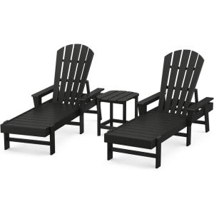 POLYWOOD® South Beach Chaise Set, White(Black)