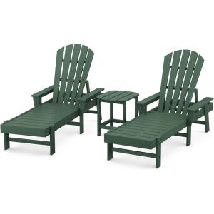 POLYWOOD® South Beach Chaise Set, White(Green)