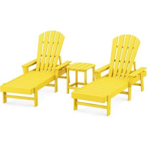 POLYWOOD® South Beach Chaise Set, White(Lemon)