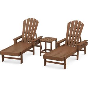 POLYWOOD® South Beach Chaise Set, White(Teak)