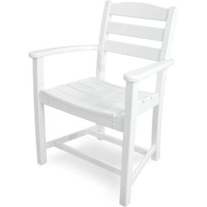 POLYWOOD TD200WH La Casa Café Dining Arm Chair, White