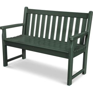 POLYWOOD TGB48WH Traditional Garden 48″ Bench, White(Green)