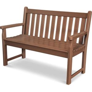 POLYWOOD TGB48WH Traditional Garden 48″ Bench, White(Teak)