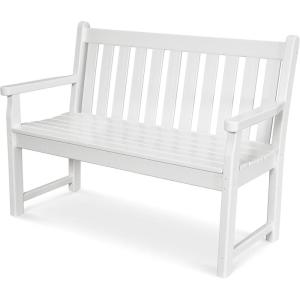 POLYWOOD TGB48WH Traditional Garden 48″ Bench, White(White)