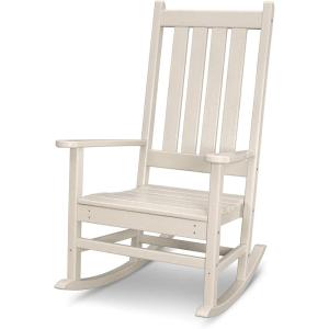 POLYWOOD Vineyard Porch Rocking Chair, HDPE Outdoor Rocker, Patio Furniture, Black, Made in USA(Brown)