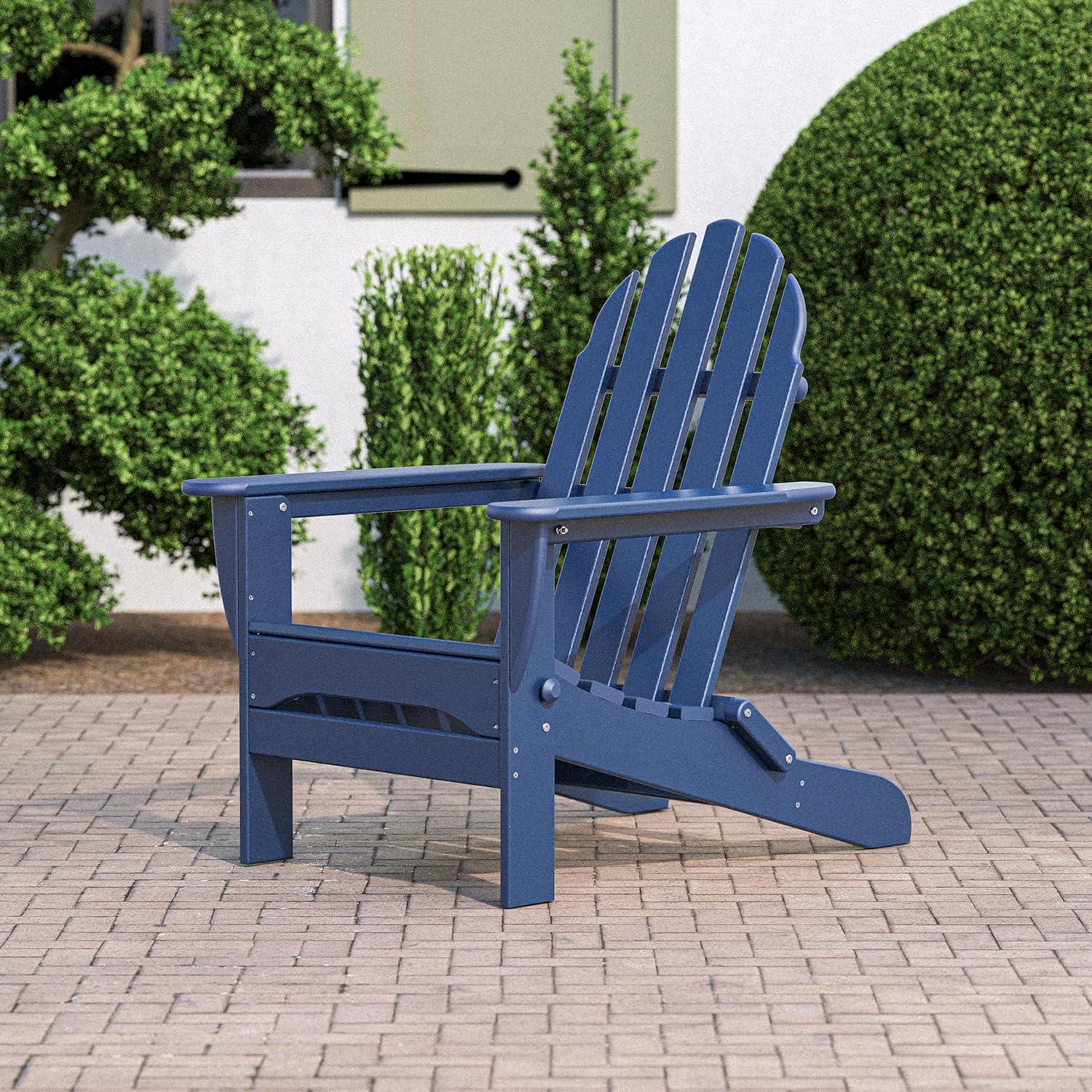 image:imagePOLYWOOD AD5030LE Classic Folding Adirondack Chair LemonNavy