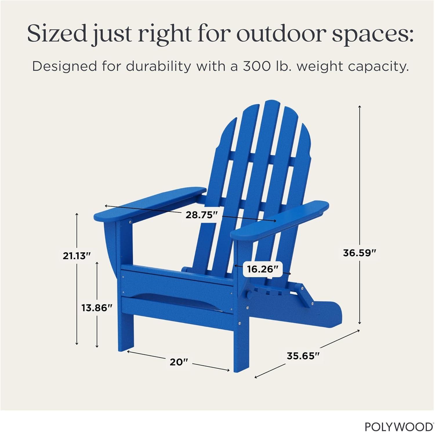 image:imagePOLYWOOD AD5030LE Classic Folding Adirondack Chair LemonPacific Blue