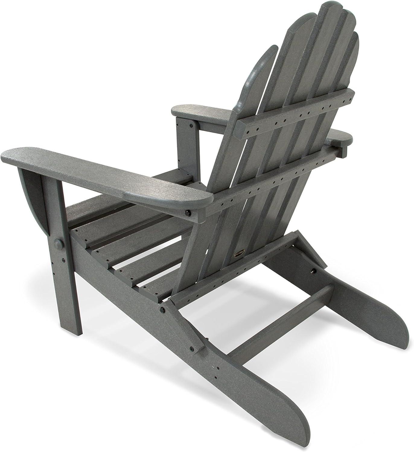 image:imagePOLYWOOD AD5030LE Classic Folding Adirondack Chair LemonSlate Grey