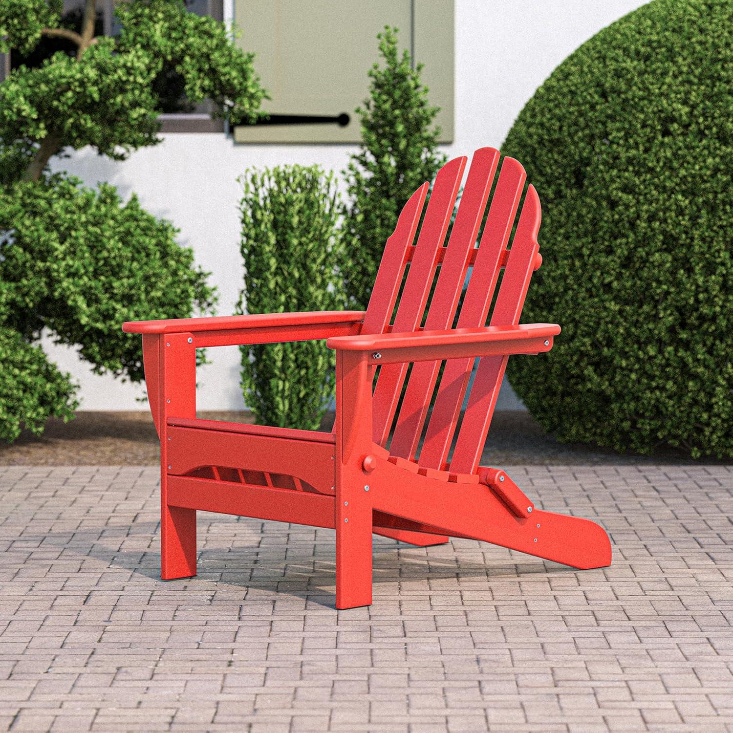 image:imagePOLYWOOD AD5030LE Classic Folding Adirondack Chair LemonSunset Red