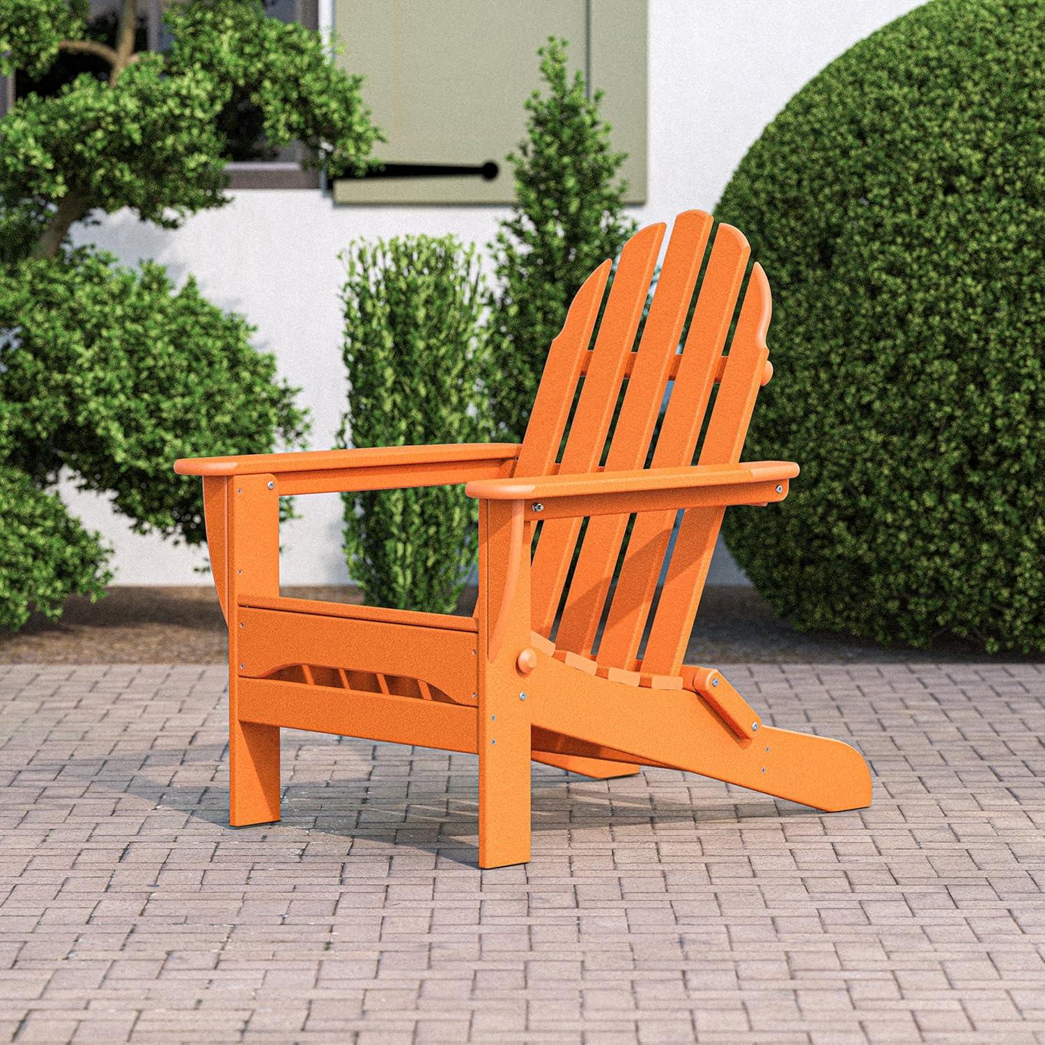 image:imagePOLYWOOD AD5030LE Classic Folding Adirondack Chair LemonTangerine
