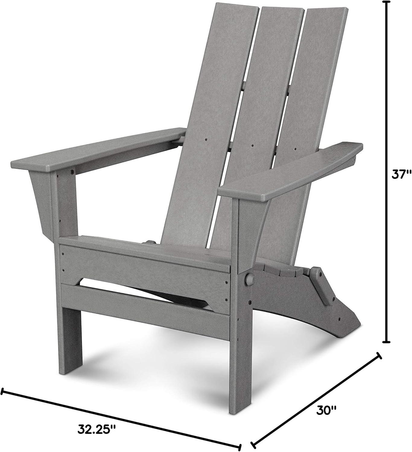 image:imagePOLYWOOD Modern Folding Adirondack ChairSlate Grey