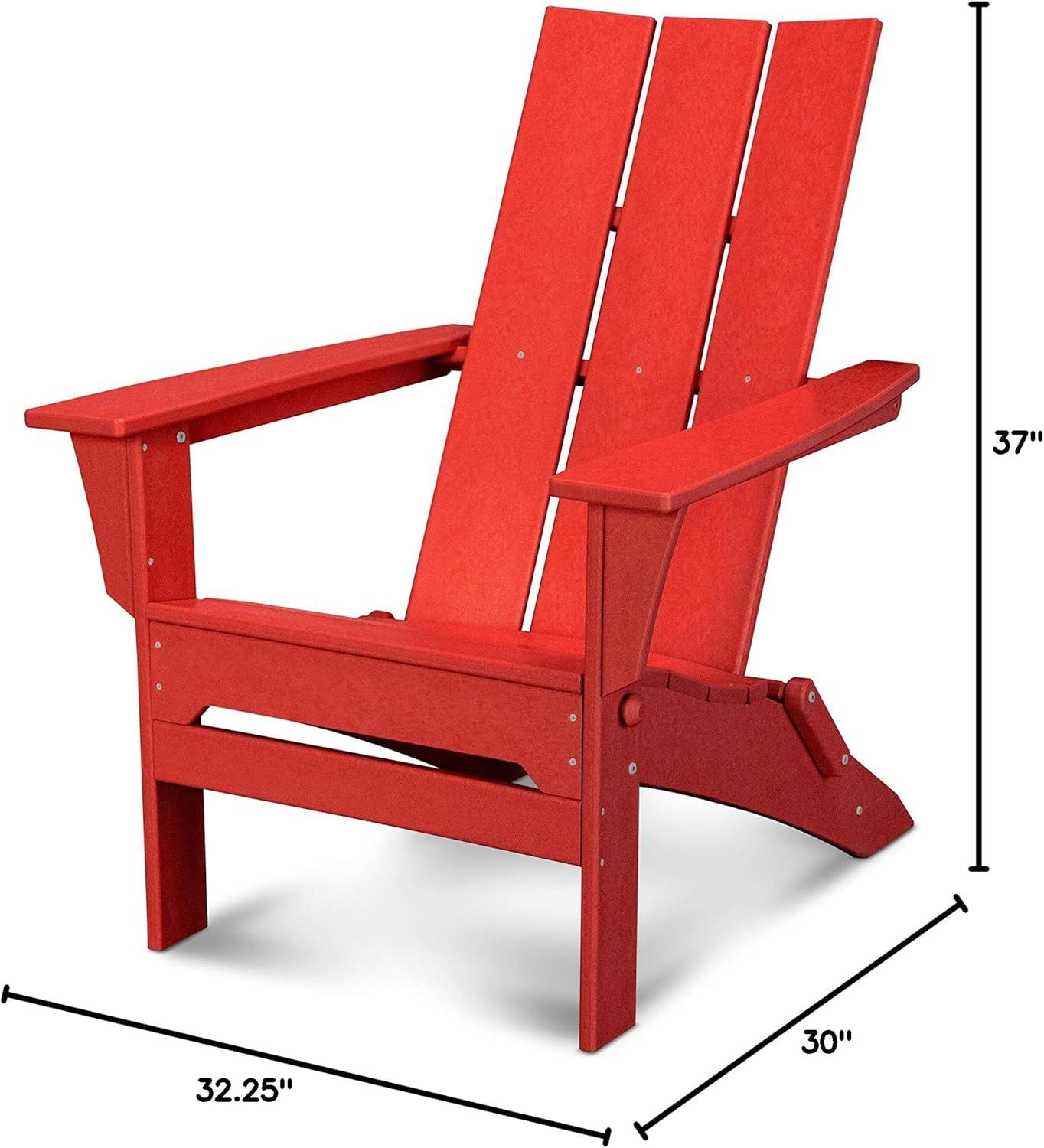 image:imagePOLYWOOD Modern Folding Adirondack ChairSunset Red