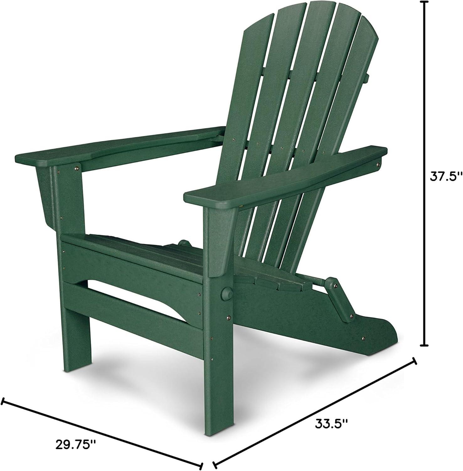 image:imagePOLYWOOD Palm Coast Folding Adirondack in MahoganyGreen