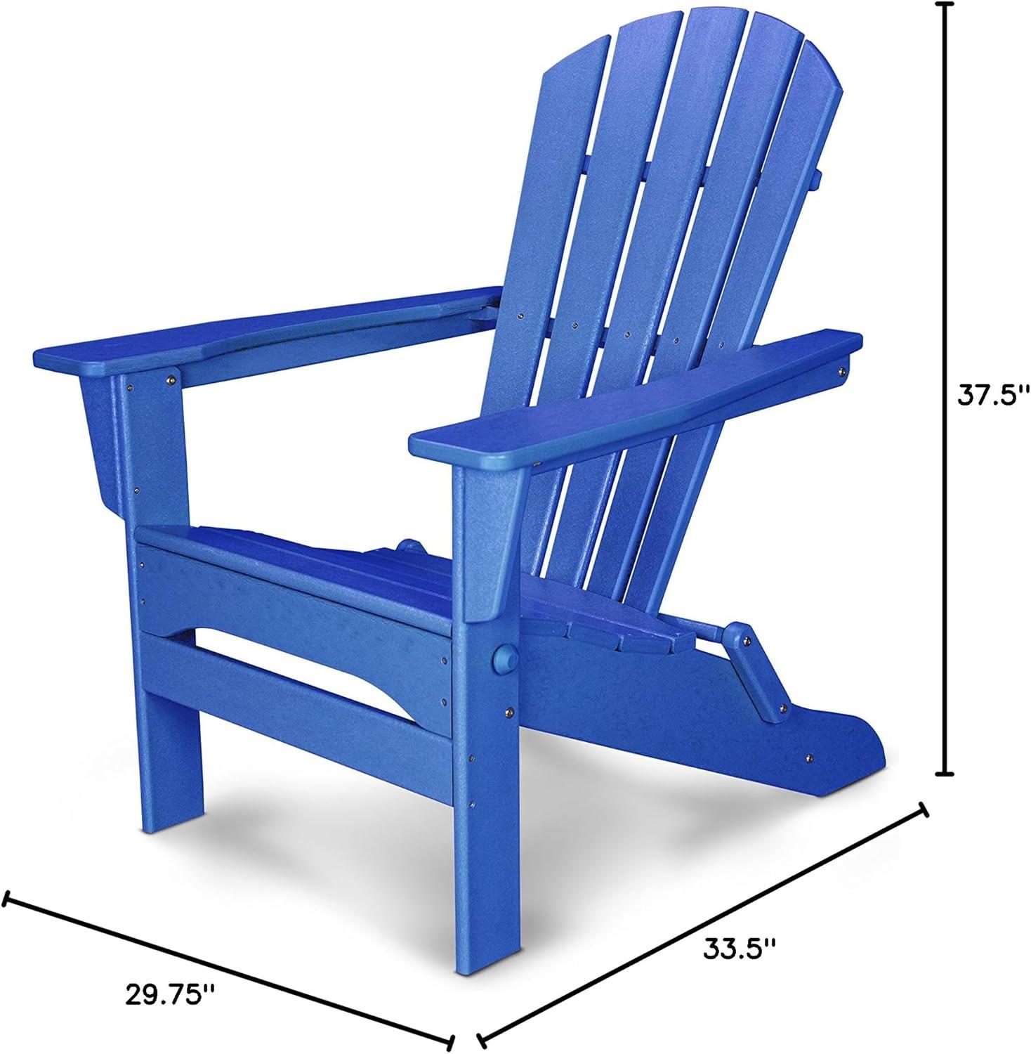 image:imagePOLYWOOD Palm Coast Folding Adirondack in MahoganyPacific Blue