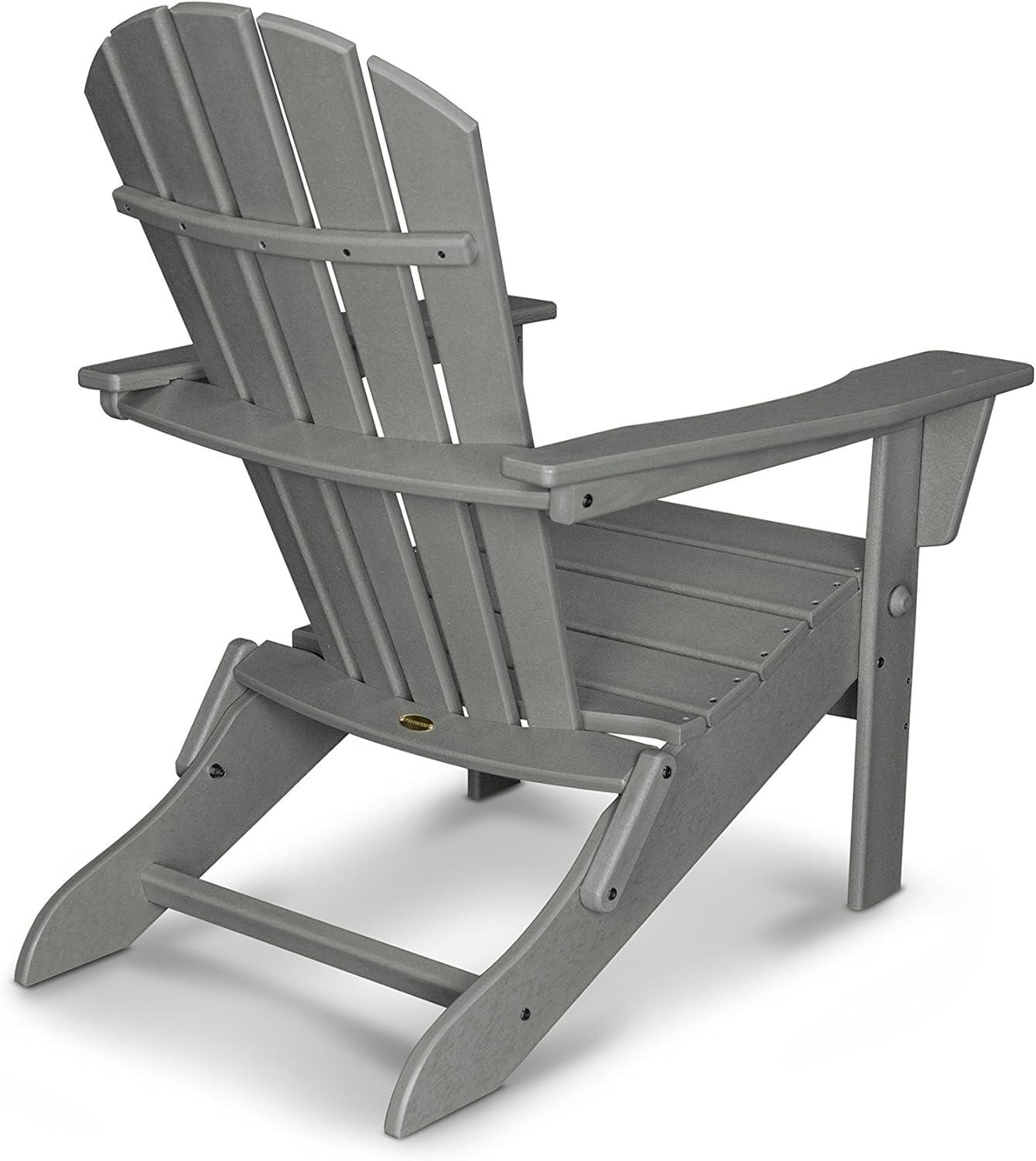 image:imagePOLYWOOD Palm Coast Folding Adirondack in MahoganySlate Grey