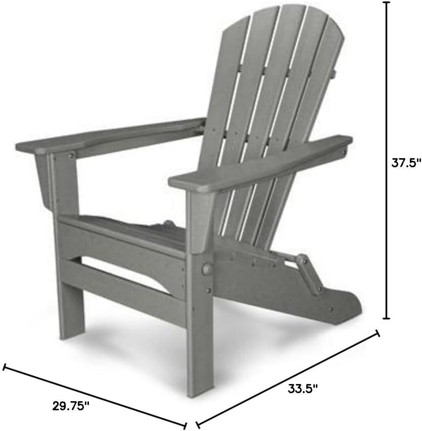 image:imagePOLYWOOD Palm Coast Folding Adirondack in MahoganySlate Grey