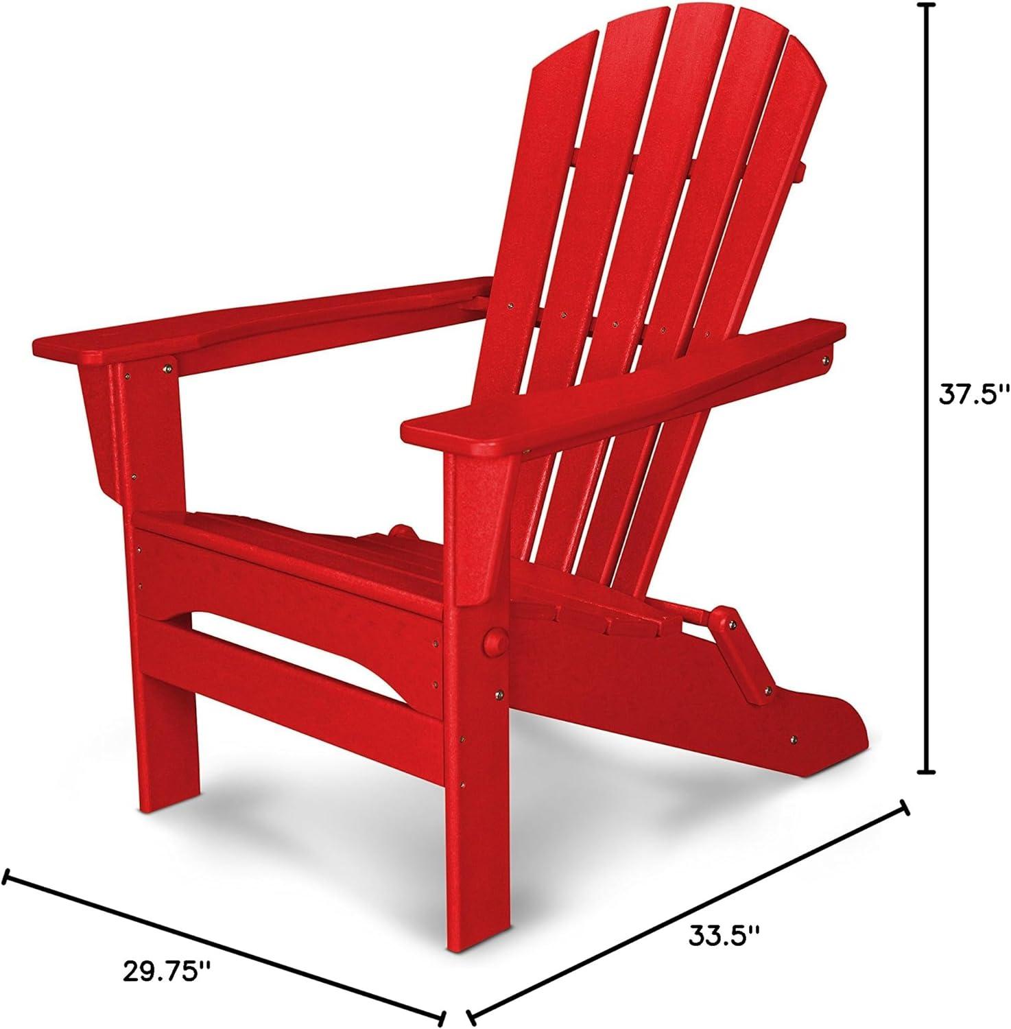 image:imagePOLYWOOD Palm Coast Folding Adirondack in MahoganySunset Red